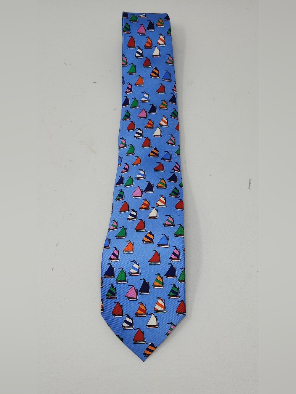 New Sailboat ⛵️ Eric Holch for Alynn 100% Silk Tie Blue Novelty